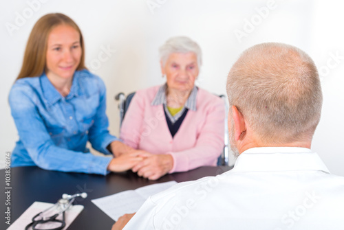 Elderly woman at the doctor