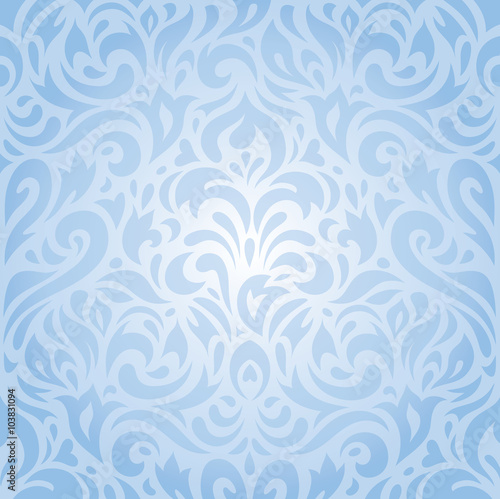 Floral blue seamless pattern background wallpaper design