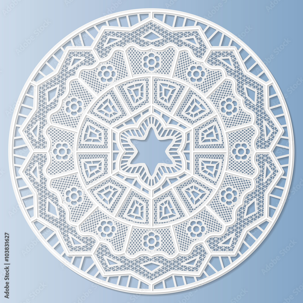 3D mandala, decorative flower, snowflake, embossed pattern, lace pattern, arabic ornament,indian ornament, vector