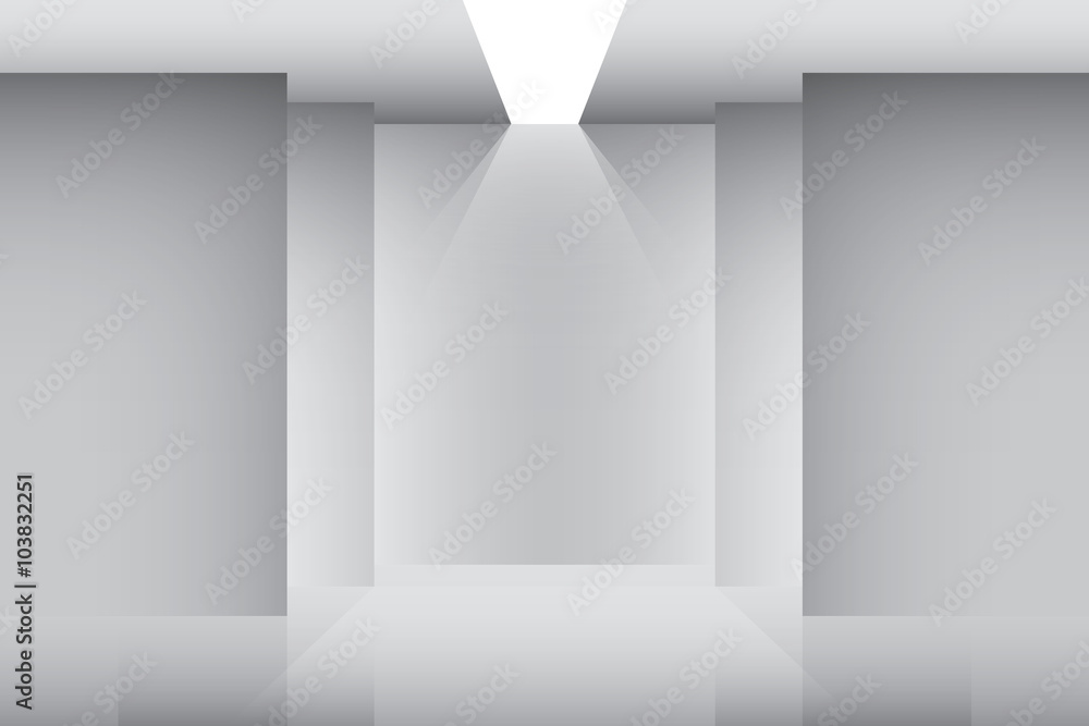 Empty catwalk, fashion runway illuminated vector Empty catwalk, fashion runway illuminated vector