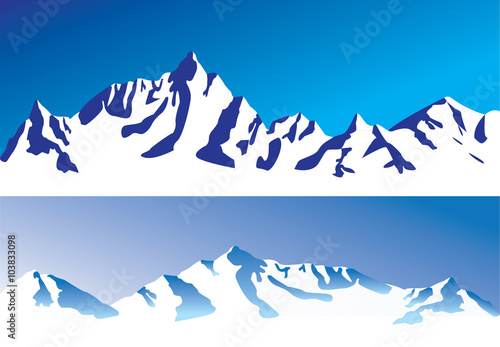 vector snowcapped mountain © dragan jovic