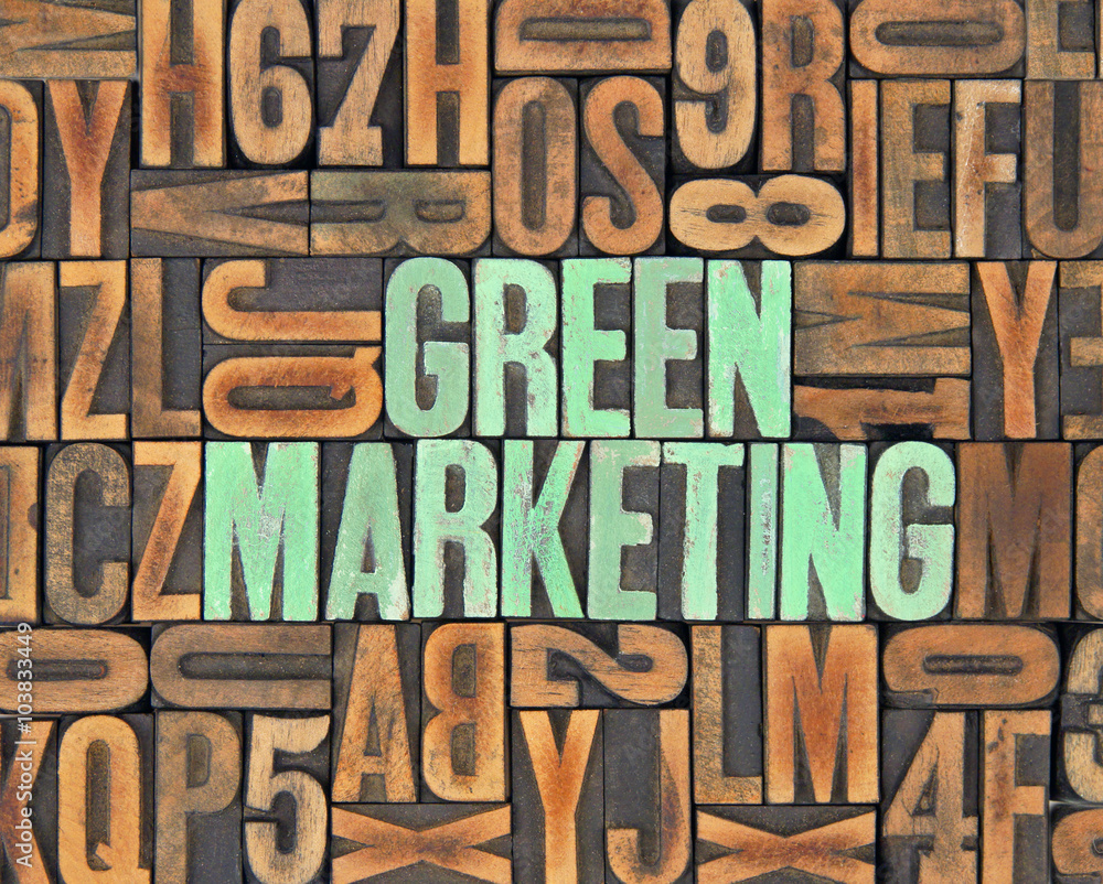 green marketing / caracteres d'imprimerie en bois green marketing / caracteres d'imprimerie en bois