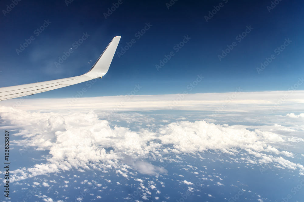 aerial sky view Wing plane at picture aerial sky view Wing plane at picture