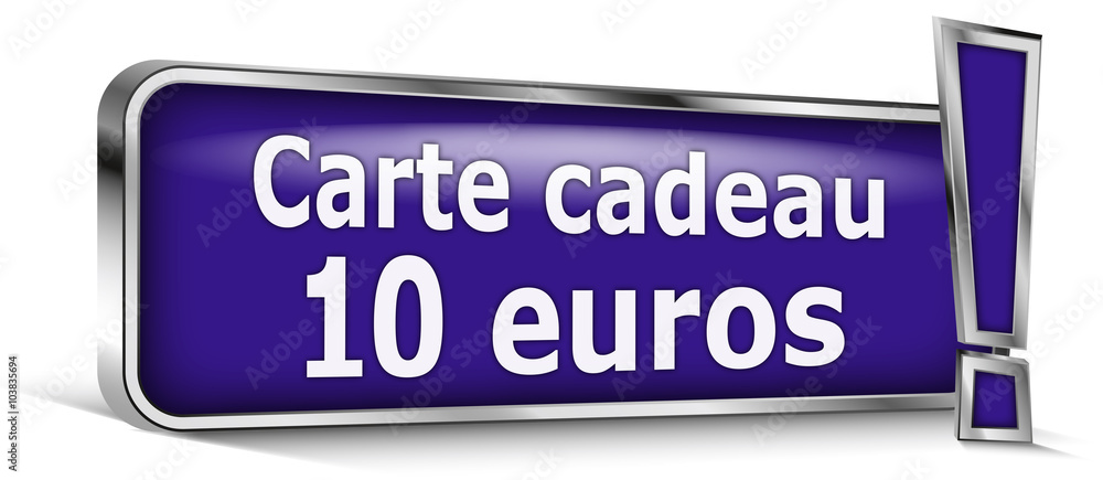 Carte cadeau 10 euros sur panneau bleu Stock Vector | Adobe Stock