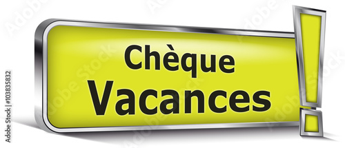 Chèque vacances sur panneau vert
