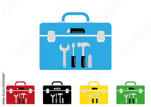Toolbox in different colours