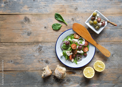 Greek salad with background...