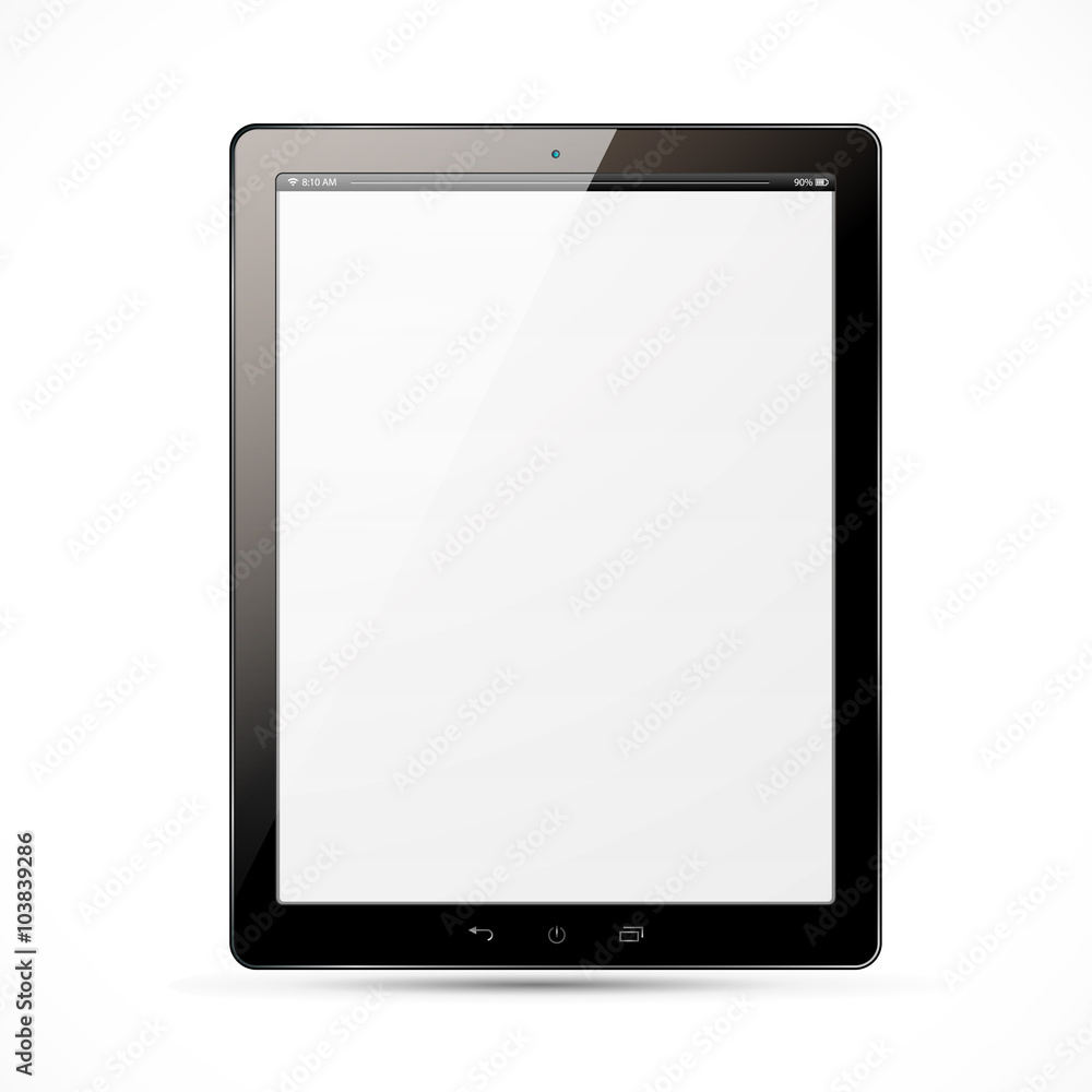 The new tablet with blue screen