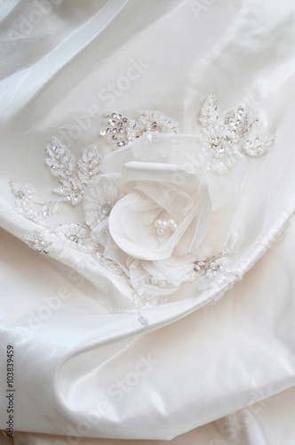 Wedding dress with a flower