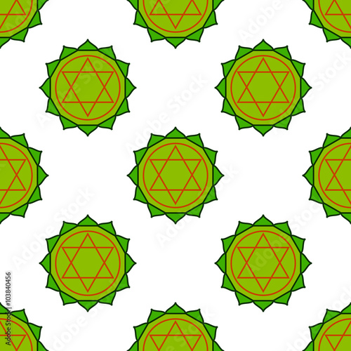 Anahata - heart chakra. The symbol of the fourth chakras. Seamle photo