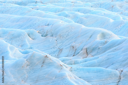 The blue ice of Svinafell Glacier national park