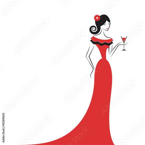 woman in the ball gown silhouette