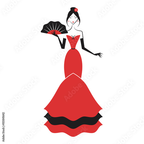 woman in the ball gown red