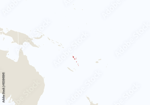 Oceania with highlighted Vanuatu map. photo