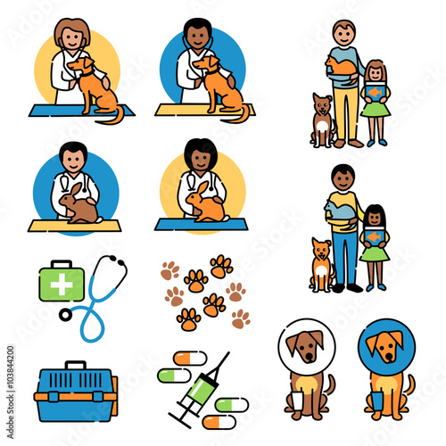 Pet animal vet care in colour