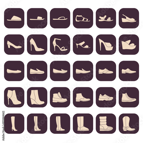 Set of shoes icons