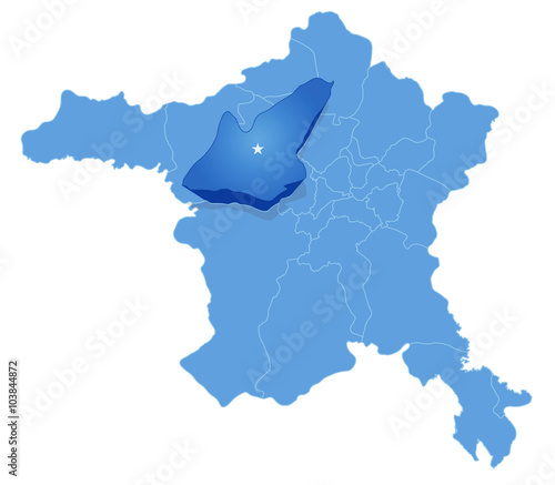 Map of Ankara - Ayas is pulled out