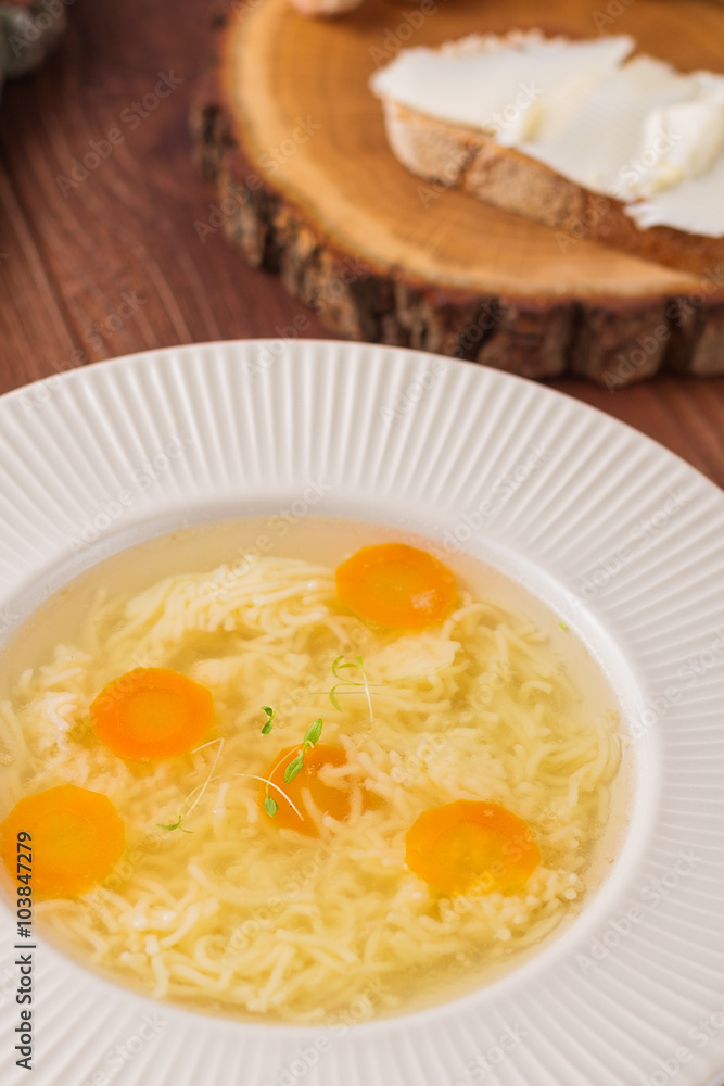 Chicken broth with noodles Chicken broth with noodles