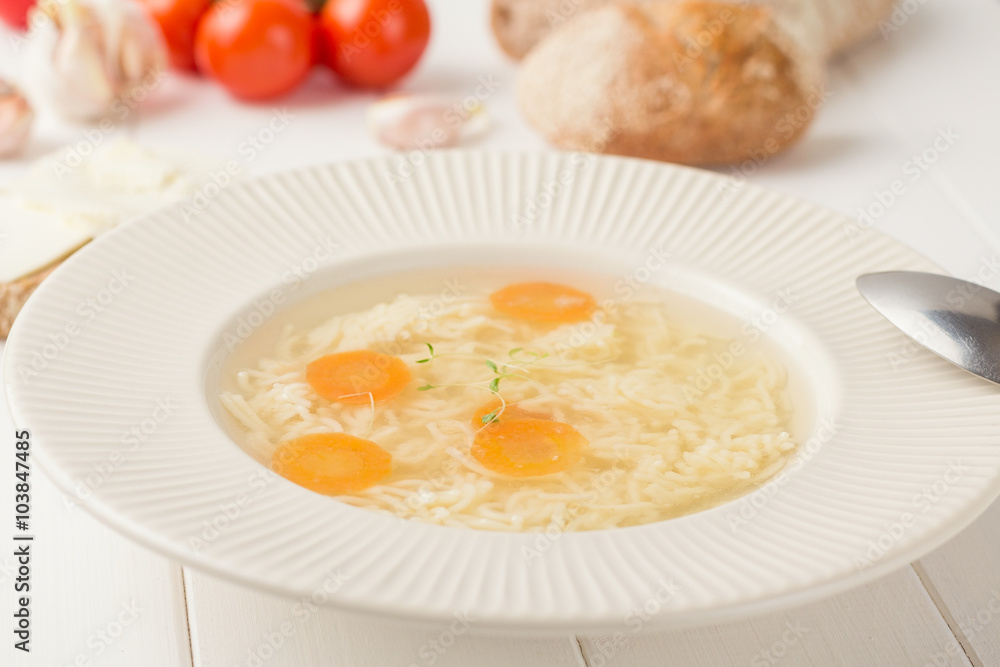 Chicken broth with noodles Chicken broth with noodles