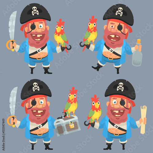 Pirate character in different variants