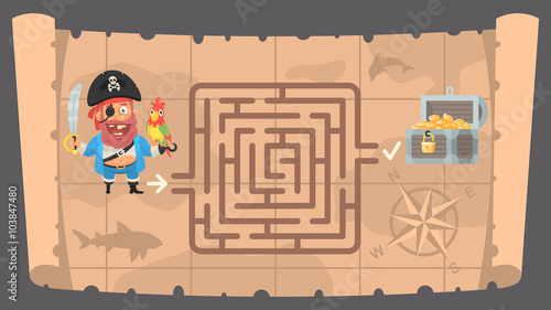 Treasure map and conundrum labyrinth