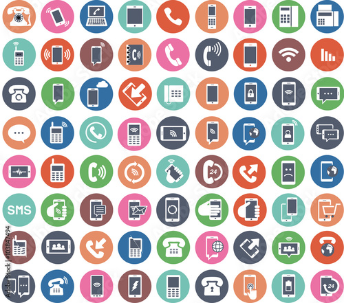 72 phone smartphone flat icone 