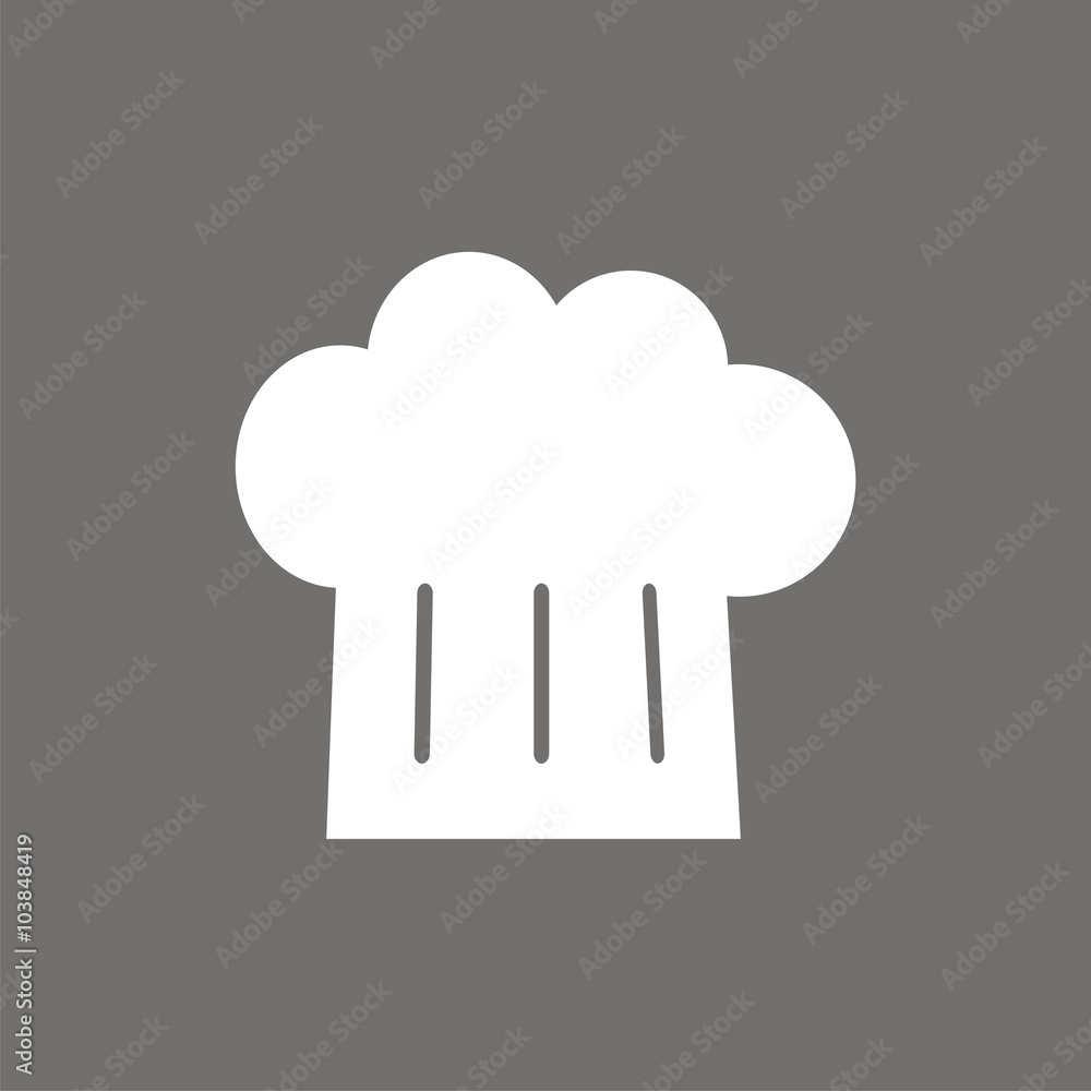 Icono de gorro de cocinero sobre fondo oscuro. Ilustración vectorial Icono de gorro de cocinero sobre fondo oscuro. Ilustración vectorial