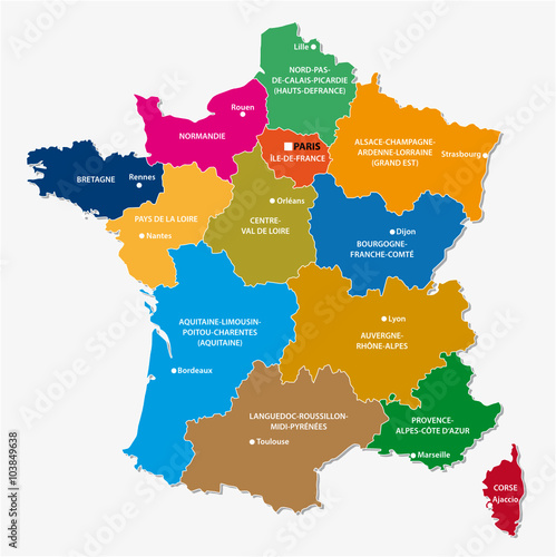 the new regions of france since map