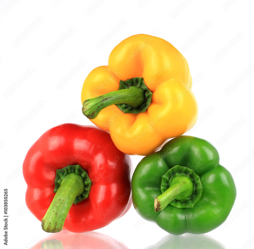 bell peppers isolated on white background