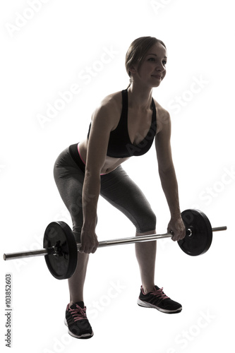 beautiful young woman portrait fitness deadlift
