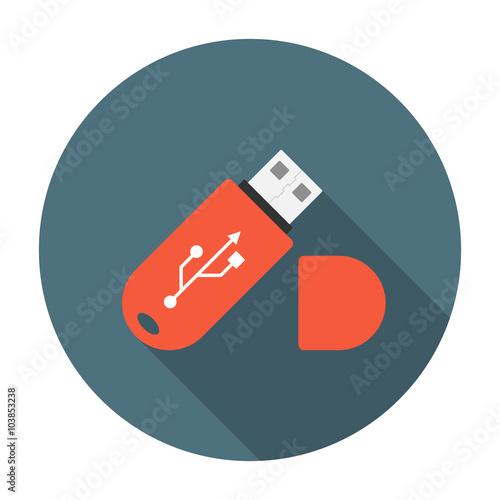 USB flash drive flat icon