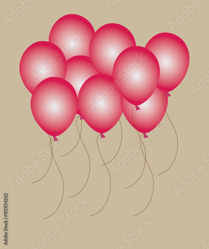Group of red balloons for illustrating offers and parties