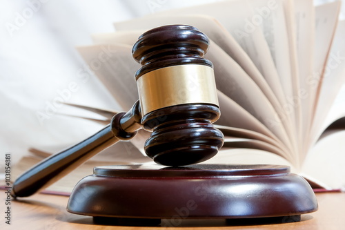 Judicial hammer and the  book