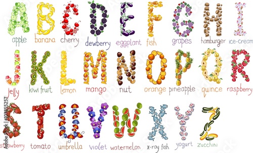 vector school alphabet