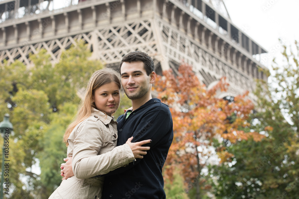 young couple in Paris