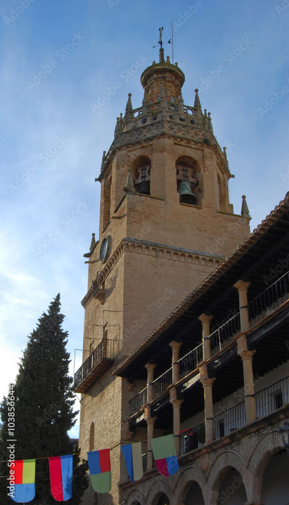 Ronda, iglesia, torre, campanario, Málaga, Andalucía