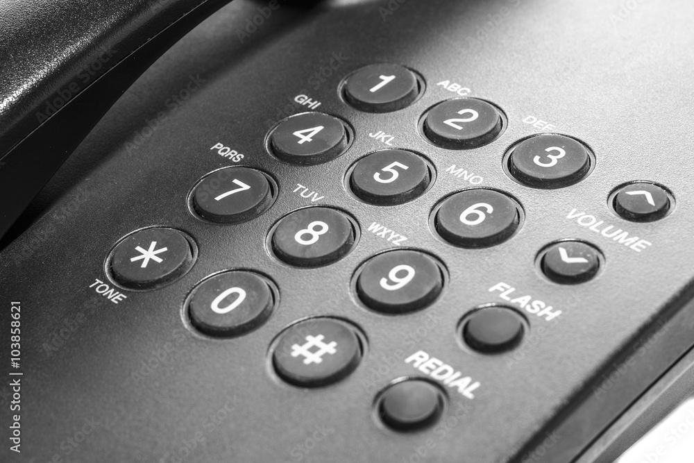 Black office IP Phone isolated on white background Black office IP Phone isolated on white background