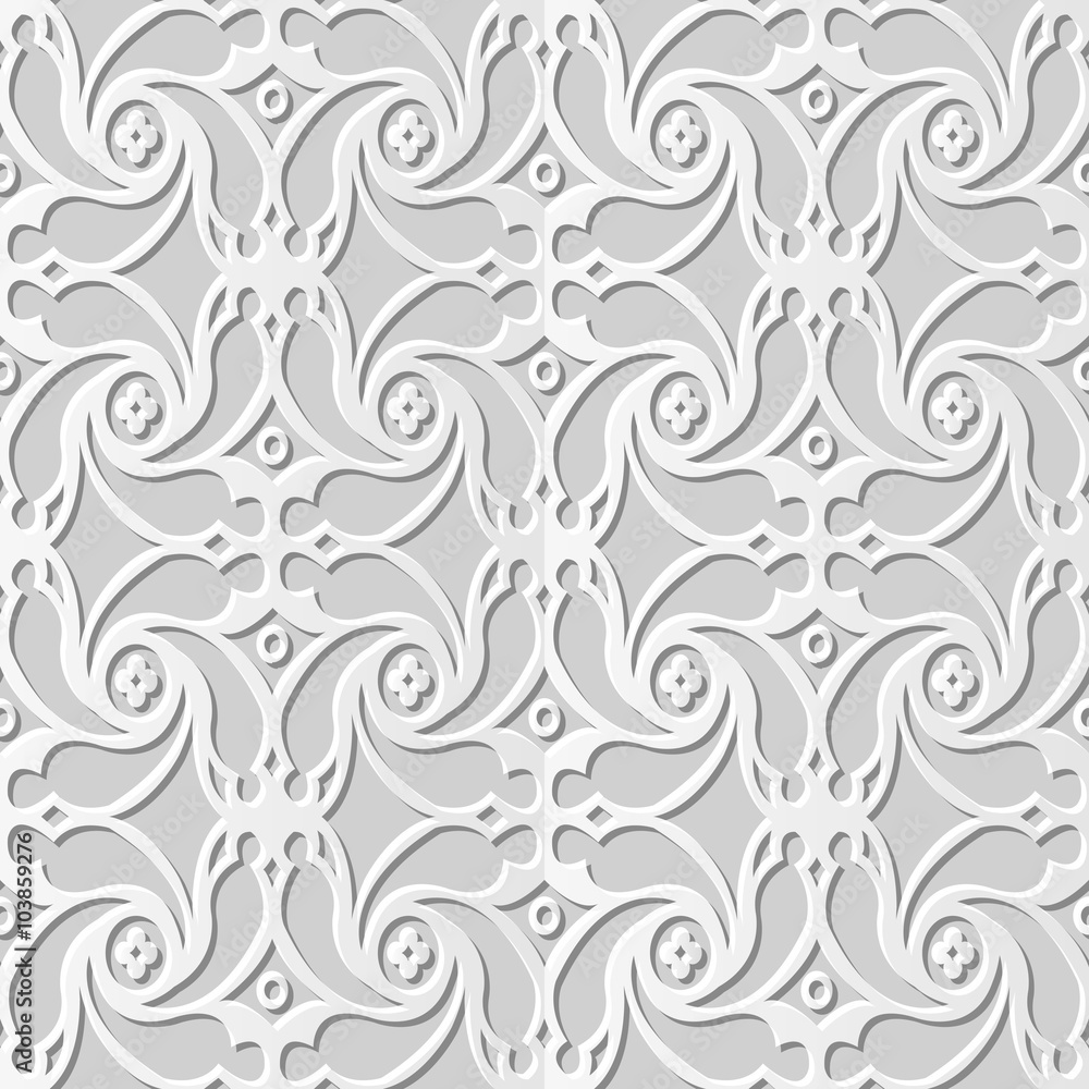 Vector damask seamless 3D paper art pattern background 192 Spiral Cross Flower
Vector damask seamless 3D paper art pattern background 192 Spiral Cross Flower