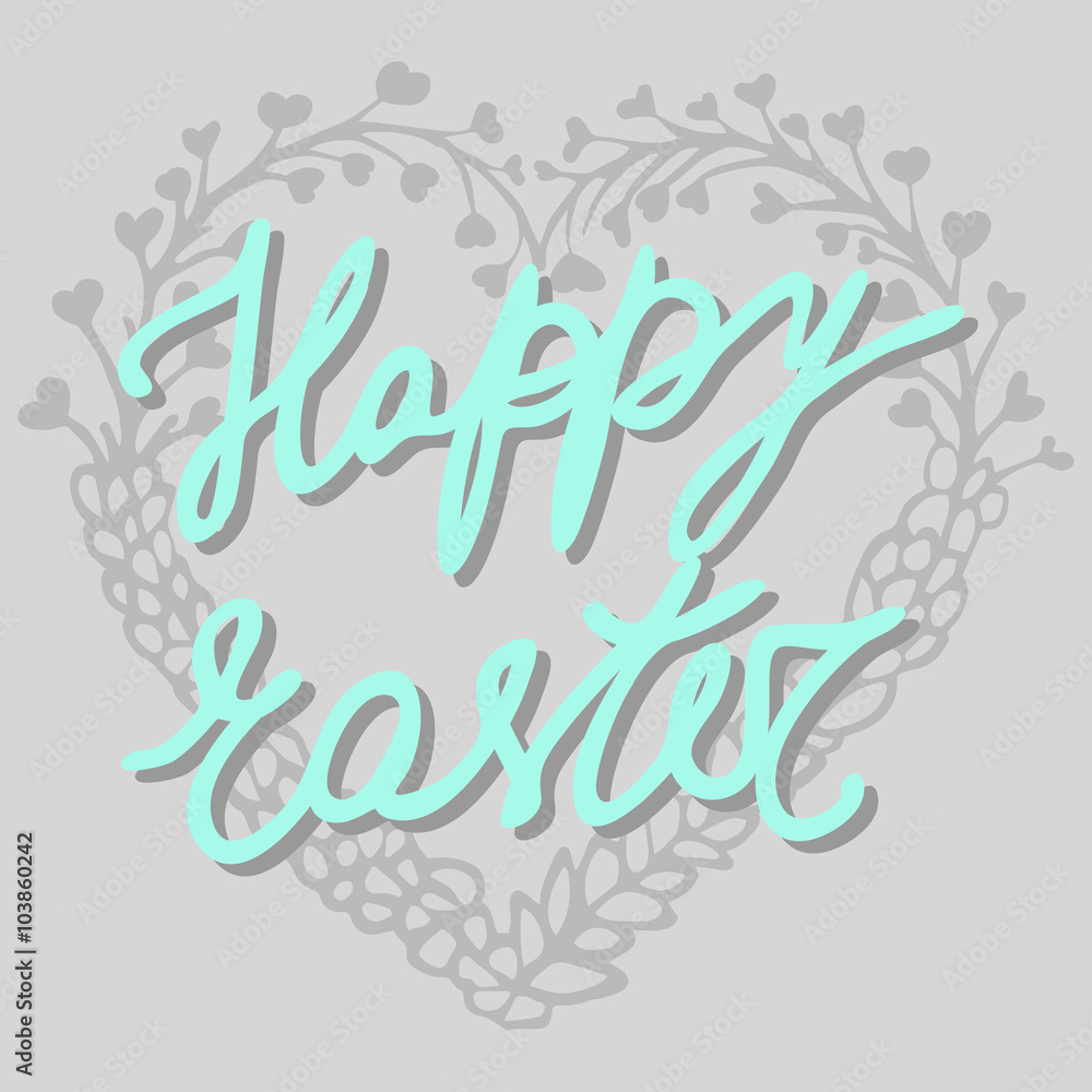 Obraz premium Happy easter cards illustration retro vintage with easter bunny, easter rabbit, ornaments, and fonts