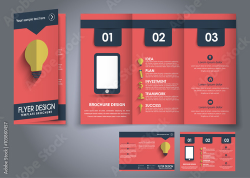 Design folding brochures in a flat style