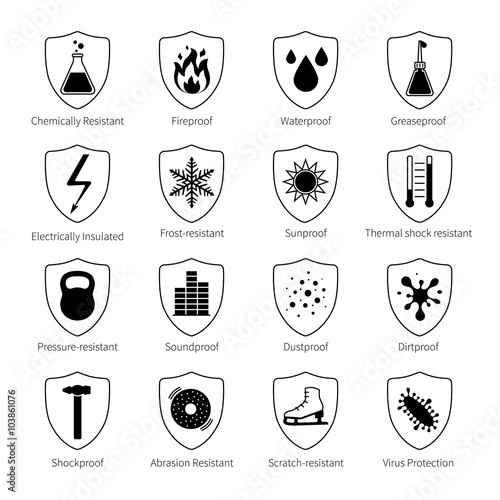 Protection Proof Black Icons 