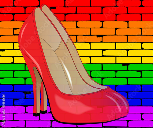 LGBT Painted Wall With Shoes