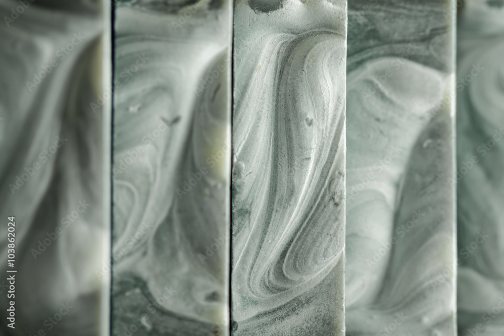 Fototapeta premium Organic handmade soap. Soap slices close-up.