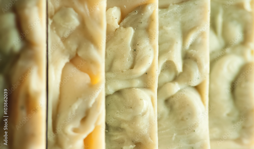 Organic handmade soap. Soap slices close-up. Organic handmade soap. Soap slices close-up.