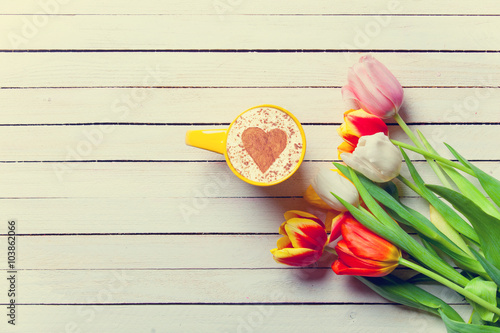 Fototapeta Naklejka Na Ścianę i Meble -  Beautiful bouquet of tulips