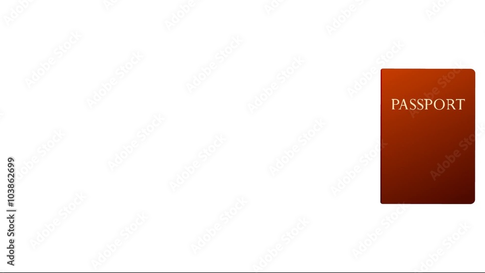 red and blue passport animation on white background red and blue passport animation on white background