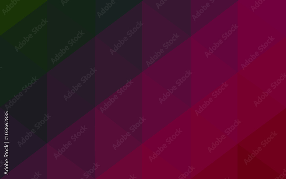 Fototapeta premium Multicolor dark pink, green polygonal design pattern, which consist of triangles and gradient in origami style.