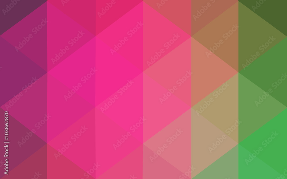 Obraz premium Multicolor pink, green polygonal design pattern, which consist of triangles and gradient in origami style.