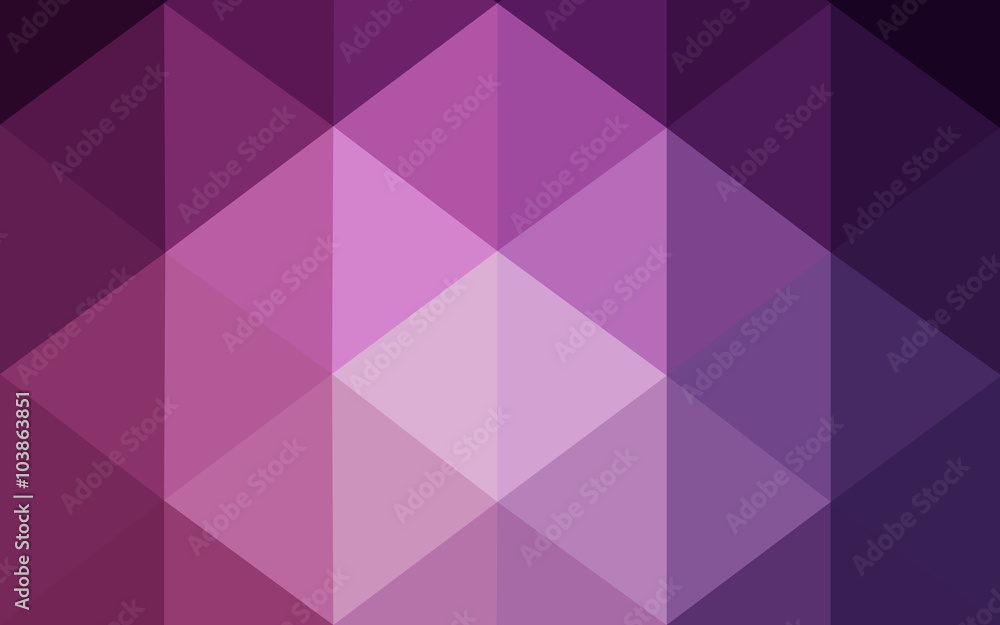 Dark pink polygonal design pattern, which consist of triangles and gradient in origami style.