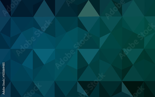 Multicolor dark green, blue polygonal design pattern, which consist of triangles and gradient in origami style.